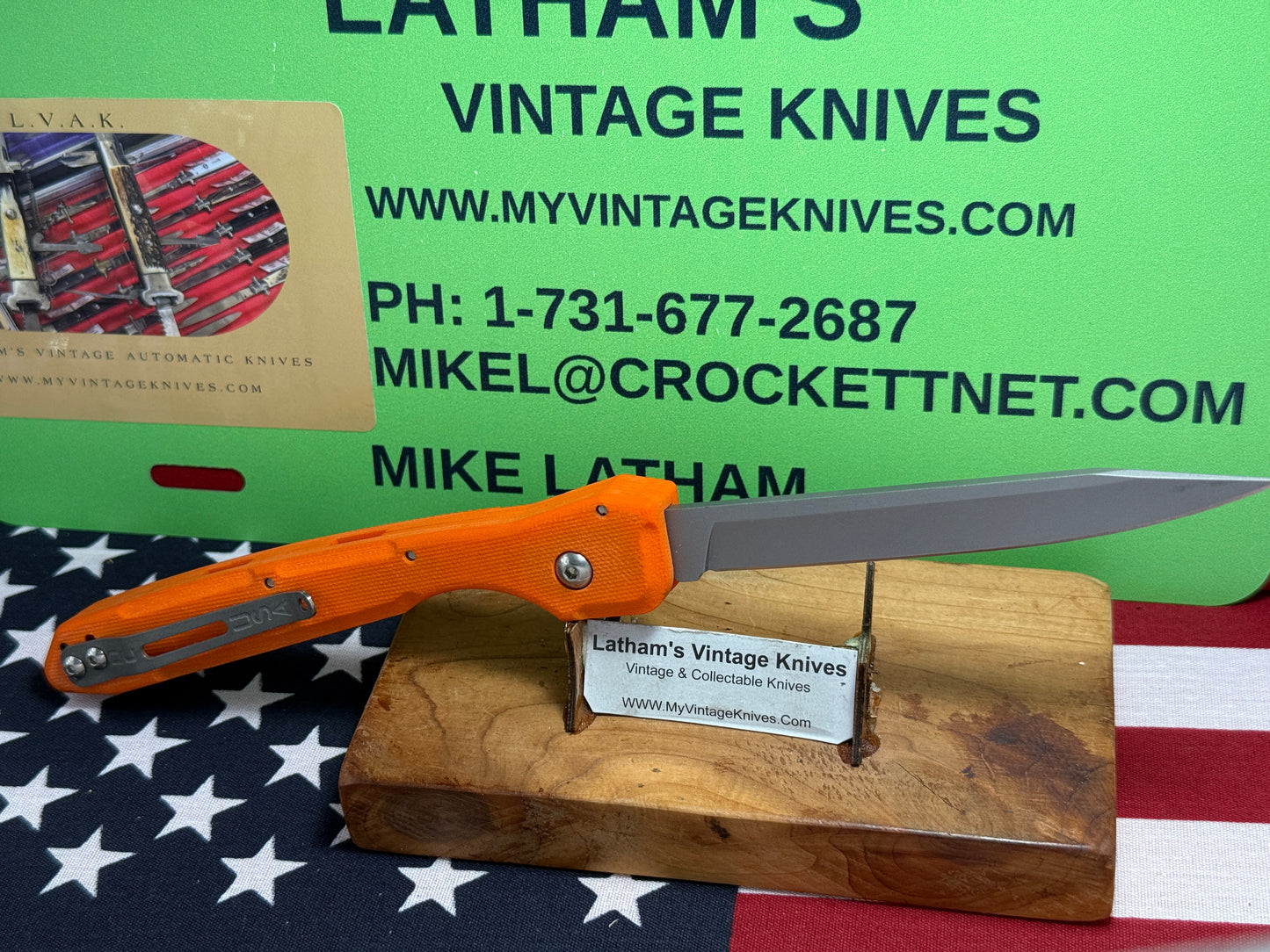 DALTON, ROB USA 1998-2008 SIDE OPENING WASP TACTICAL AUTOMATIC KNIFE ORANGE G-10 HANDLES