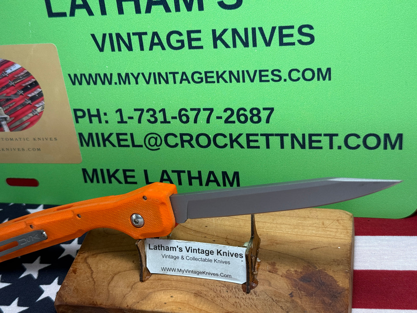 DALTON, ROB USA 1998-2008 SIDE OPENING WASP TACTICAL AUTOMATIC KNIFE ORANGE G-10 HANDLES