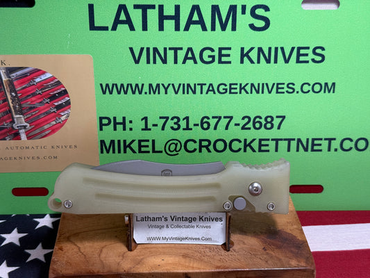 DALTON, ROB USA 1998-2008 SIDE OPENING ROPER TACTICAL AUTOMATIC KNIFE TRANSLUCENT G-10 HANDLES