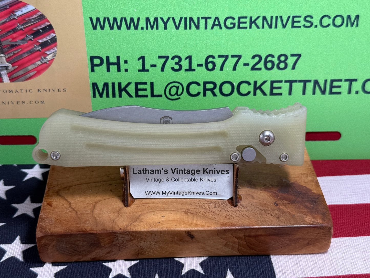 DALTON, ROB USA 1998-2008 SIDE OPENING ROPER TACTICAL AUTOMATIC KNIFE TRANSLUCENT G-10 HANDLES