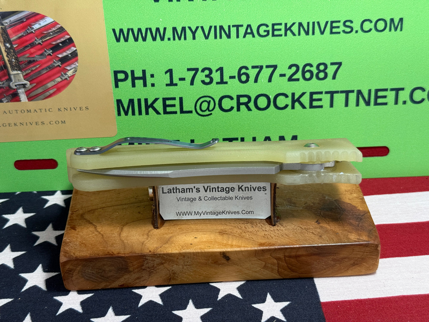 DALTON, ROB USA 1998-2008 SIDE OPENING ROPER TACTICAL AUTOMATIC KNIFE TRANSLUCENT G-10 HANDLES