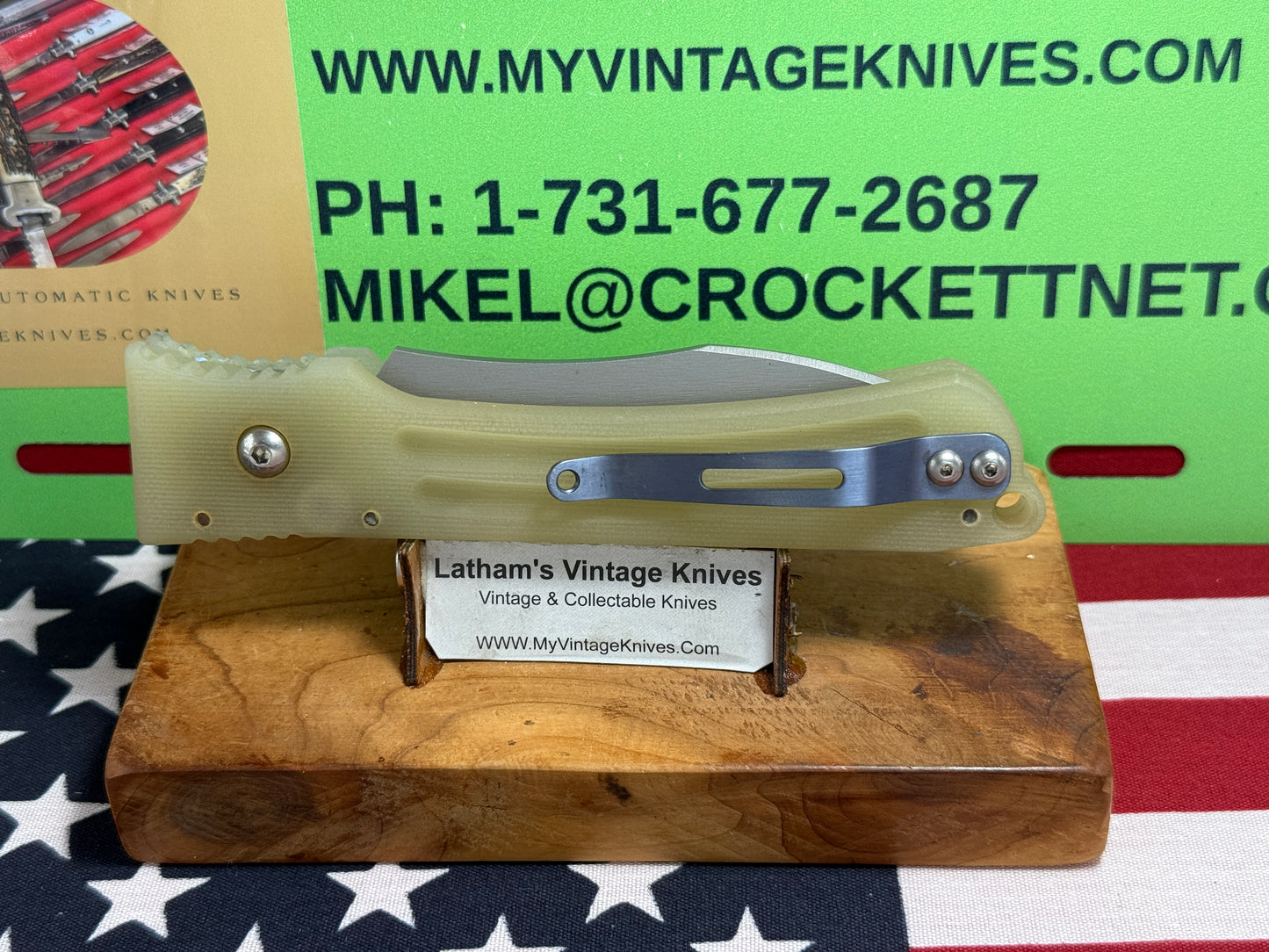 DALTON, ROB USA 1998-2008 SIDE OPENING ROPER TACTICAL AUTOMATIC KNIFE TRANSLUCENT G-10 HANDLES