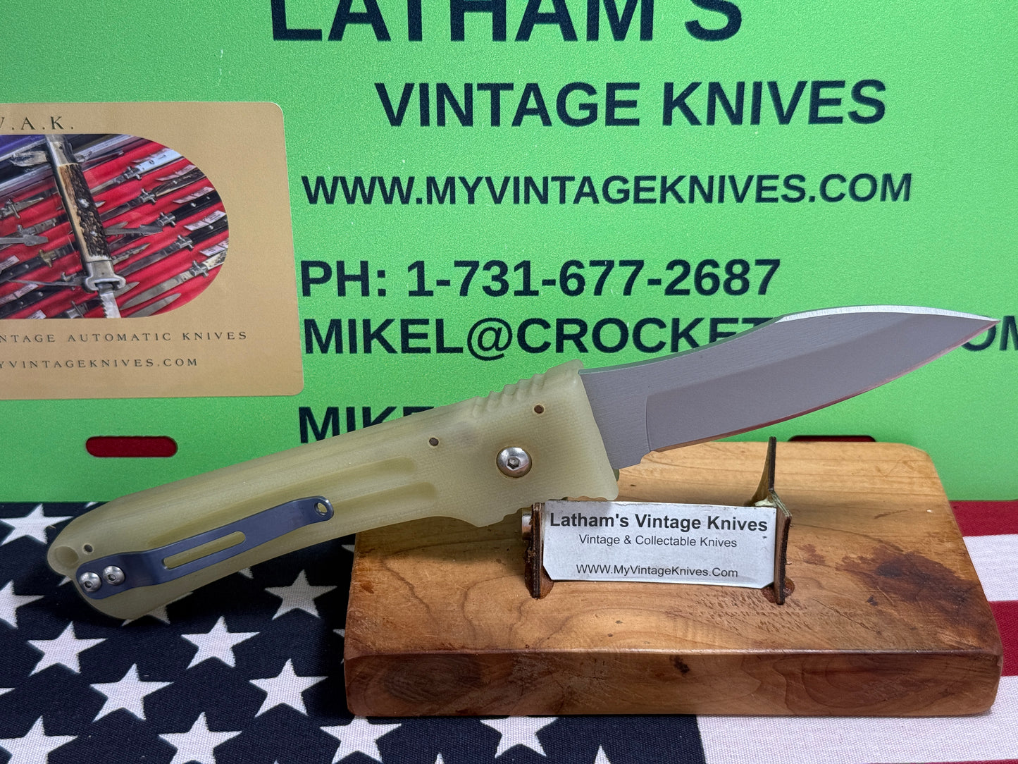 DALTON, ROB USA 1998-2008 SIDE OPENING ROPER TACTICAL AUTOMATIC KNIFE TRANSLUCENT G-10 HANDLES