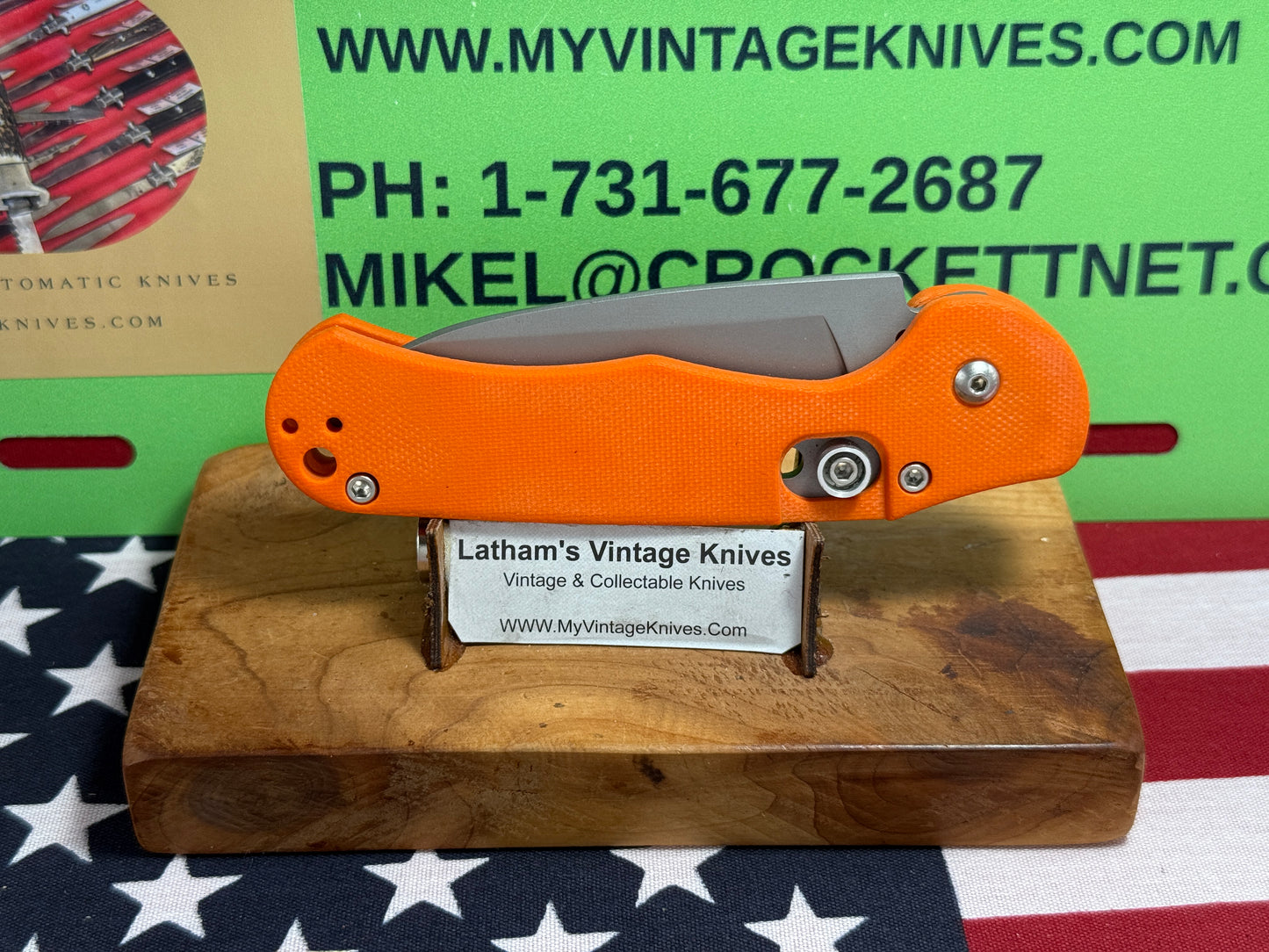 DALTON, ROB USA 1998-2008 SIDE OPENING DRIFTER TACTICAL AUTOMATIC KNIFE ORANGE G-10 HANDLES
