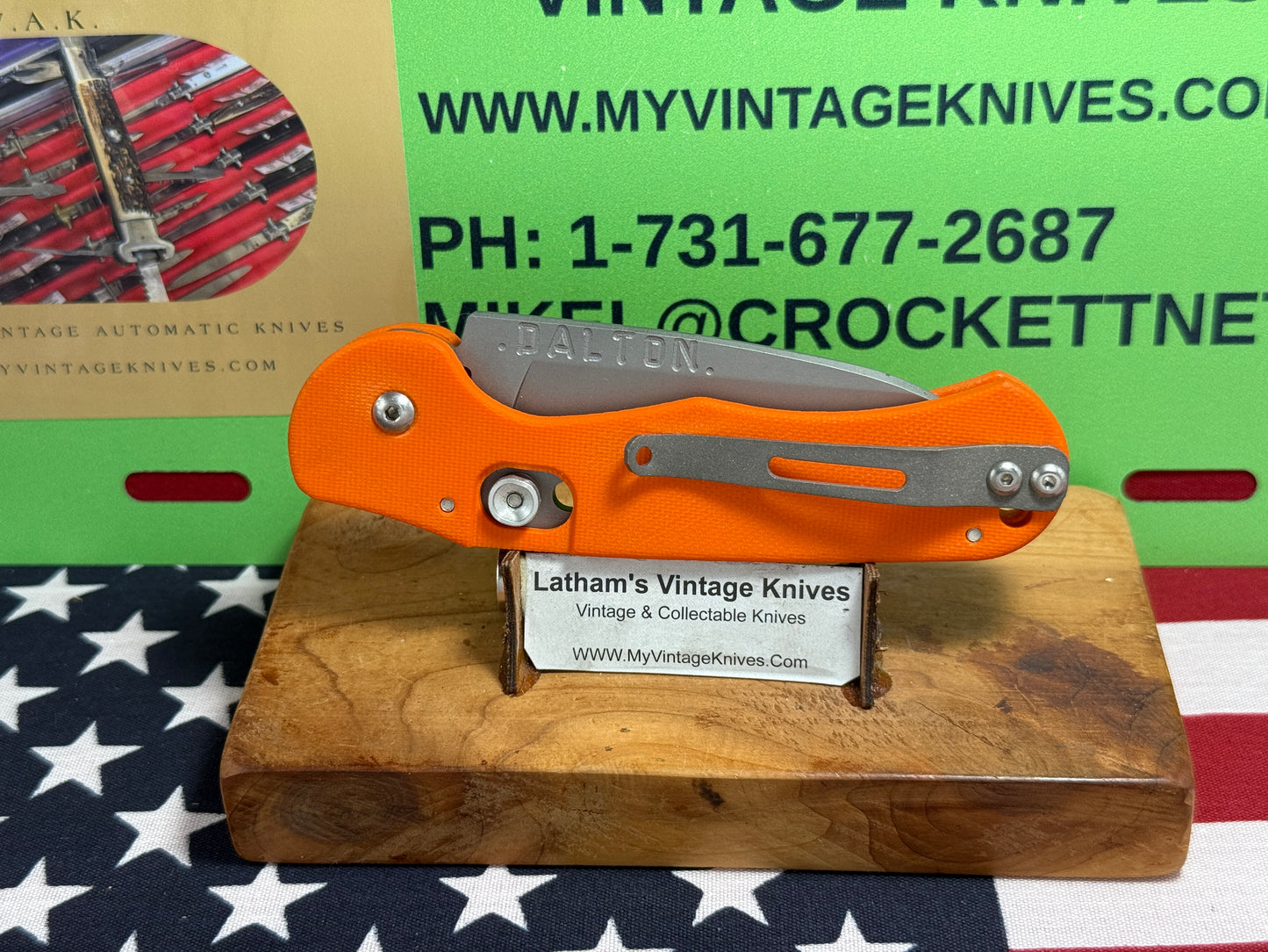 DALTON, ROB USA 1998-2008 SIDE OPENING DRIFTER TACTICAL AUTOMATIC KNIFE ORANGE G-10 HANDLES