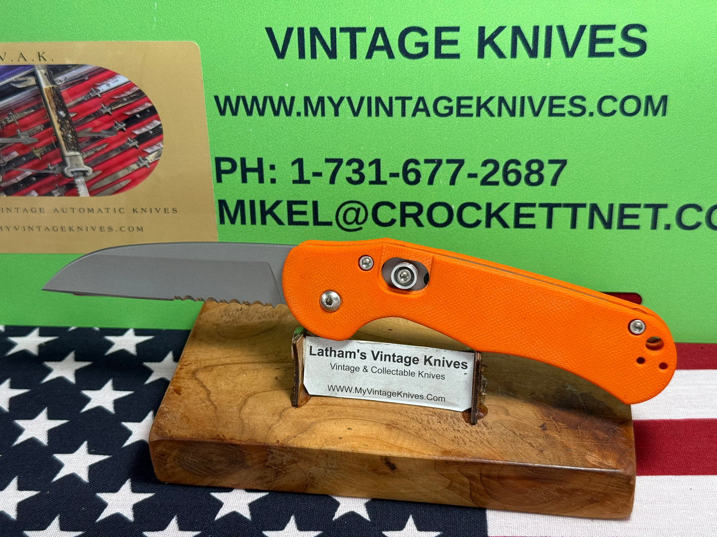 DALTON, ROB USA 1998-2008 SIDE OPENING DRIFTER TACTICAL AUTOMATIC KNIFE ORANGE G-10 HANDLES