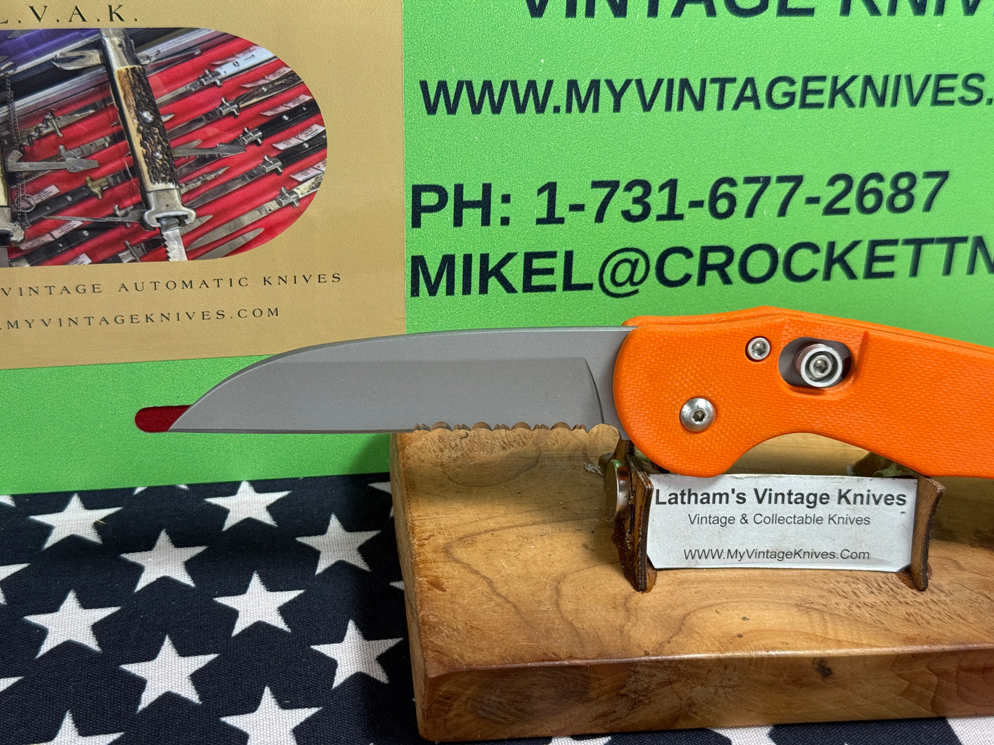 DALTON, ROB USA 1998-2008 SIDE OPENING DRIFTER TACTICAL AUTOMATIC KNIFE ORANGE G-10 HANDLES