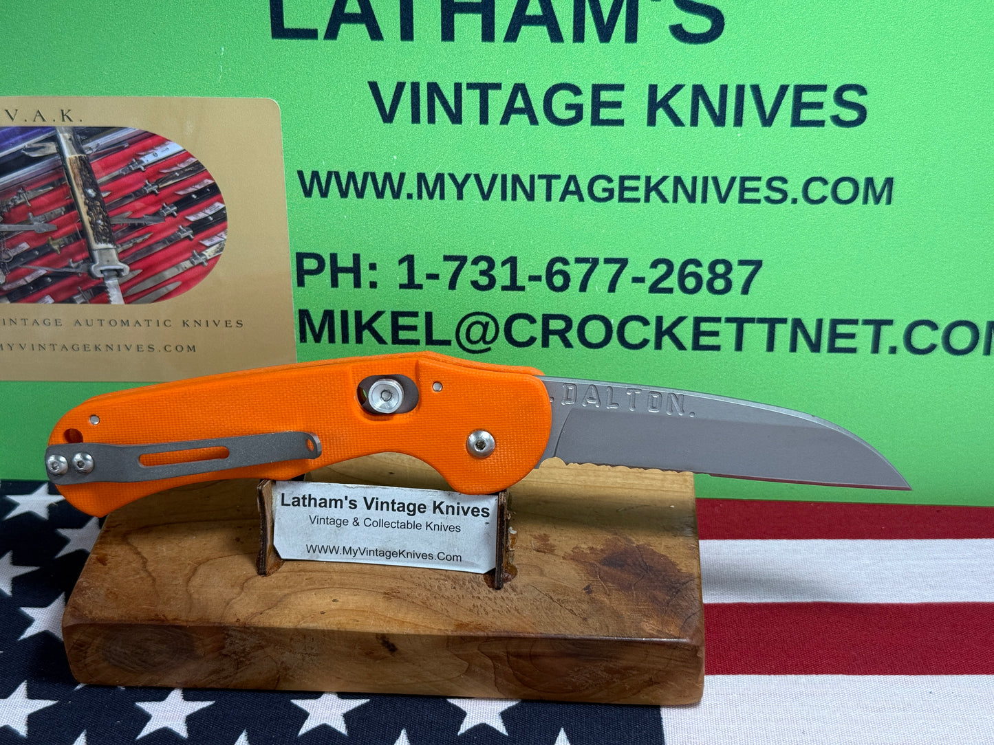 DALTON, ROB USA 1998-2008 SIDE OPENING DRIFTER TACTICAL AUTOMATIC KNIFE ORANGE G-10 HANDLES