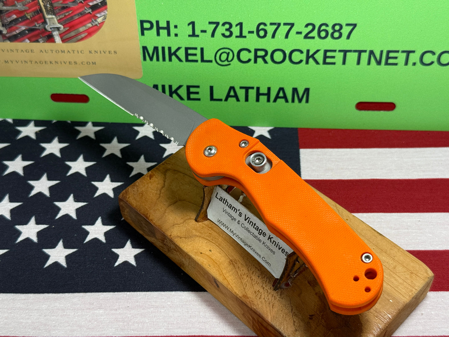 DALTON, ROB USA 1998-2008 SIDE OPENING DRIFTER TACTICAL AUTOMATIC KNIFE ORANGE G-10 HANDLES