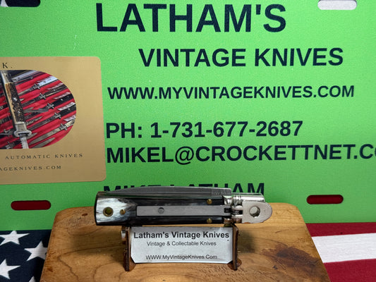 AKC ITALY 2022 LEVER AUTOMATIC SPRINGER DAMACUS STEEL 6" ITALIAN AUTOMATIC KNIFE BRAZILIAN HORN HANDLES