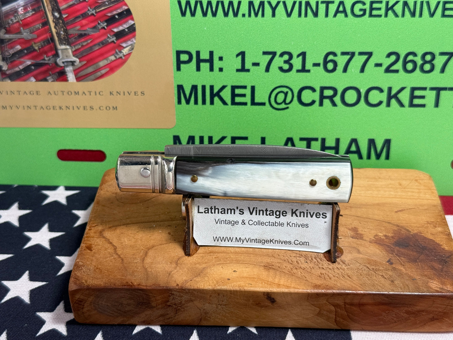 AKC ITALY 2022 LEVER AUTOMATIC SPRINGER DAMACUS STEEL 6" ITALIAN AUTOMATIC KNIFE BRAZILIAN HORN HANDLES