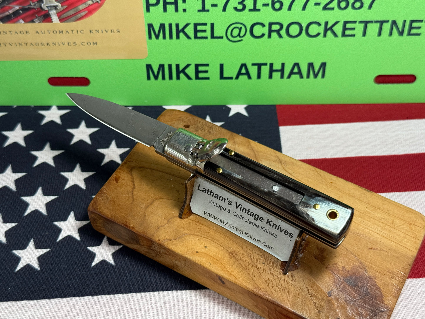 AKC ITALY 2022 LEVER AUTOMATIC SPRINGER DAMACUS STEEL 6" ITALIAN AUTOMATIC KNIFE BRAZILIAN HORN HANDLES