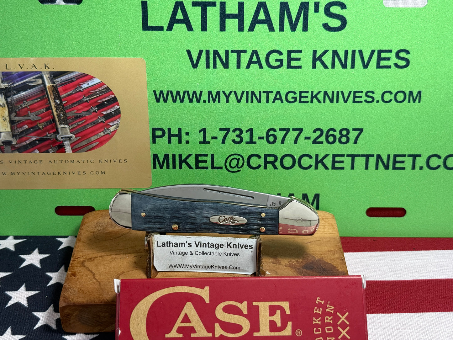 CASE XX USA, W.R. CASE 2025 COPPERLOCK 61549WL CS CUSTOM CONVERTED D/A AMERICAN AUTOMATIC KNIFE POCKET WORN GRAY BONE HANDLES
