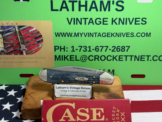 CASE XX USA, W.R. CASE 2025 COPPERLOCK 61549WL CS CUSTOM CONVERTED D/A AMERICAN AUTOMATIC KNIFE POCKET WORN GRAY BONE HANDLES