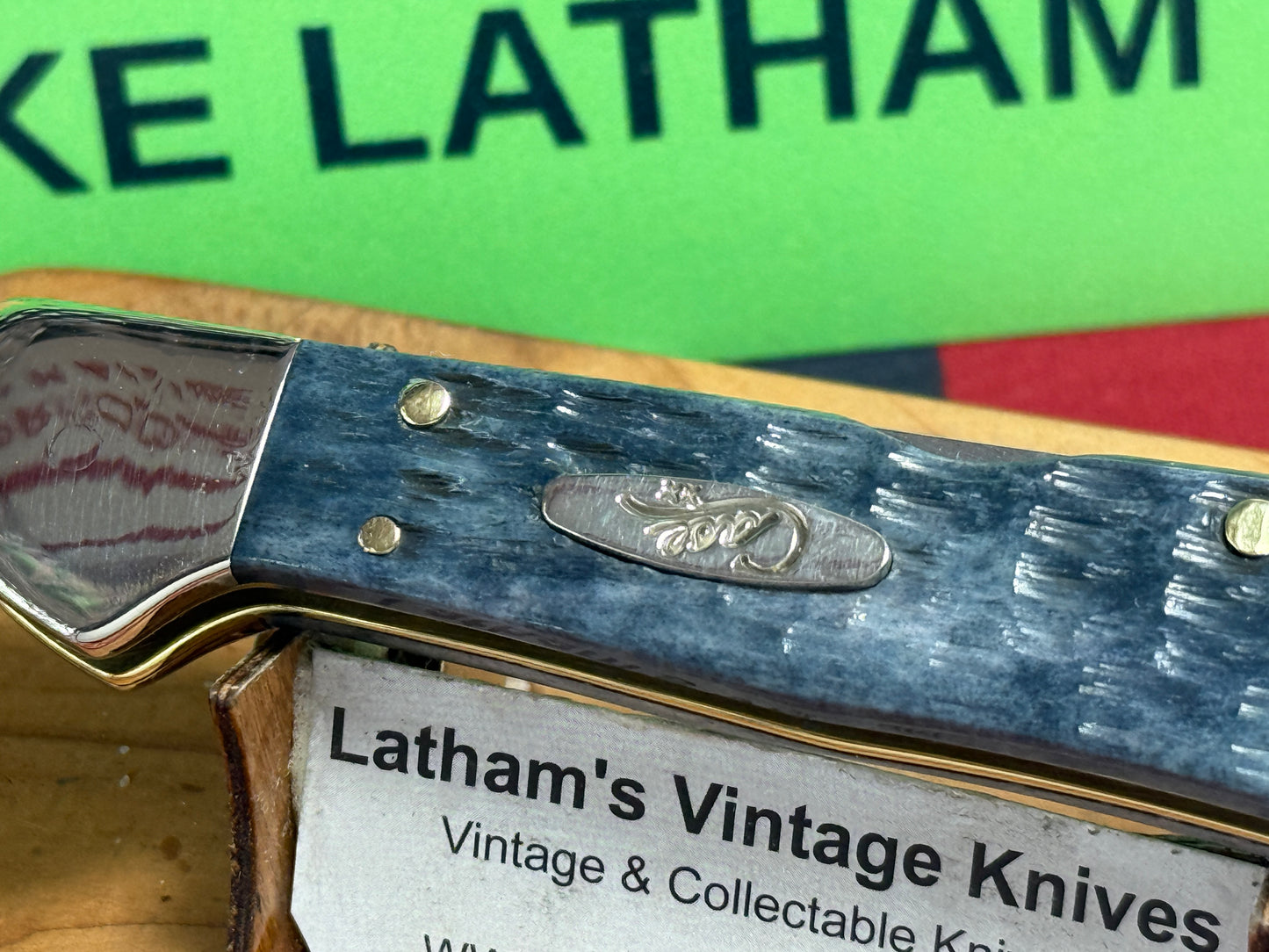 CASE XX USA, W.R. CASE 2025 COPPERLOCK 61549WL CS CUSTOM CONVERTED D/A AMERICAN AUTOMATIC KNIFE POCKET WORN GRAY BONE HANDLES