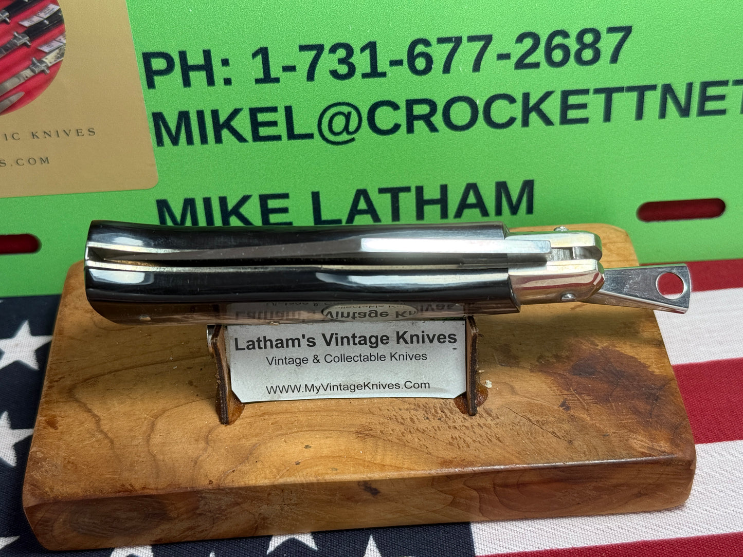 A.G.A. CAMPOLIN MANIAGO ITALY 2007 FULCRUM RELEASE OVAL BUTTON 60TH ANNIVERSARY ITALIAN AUTOMATIC KNIFE BUFFALO HORN HANDLES