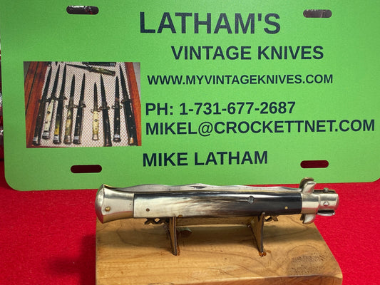 ROSCO MADE IN ITALY PICK LOCK 1950-58 STILETTO KRISS BLADE 28 CM ITALIAN MANUAL ACTION KNIFE BRAZILIAN HORN HANDLES