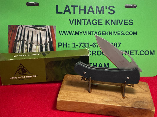 LONE WOLF KNIVES 2005-2010 DOUBLE DUTY LC18100 TACTICAL AUTOMATIC KNIFE BLACK G-10 HANDLES