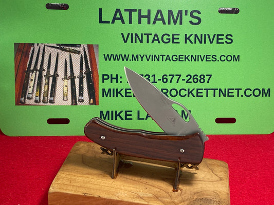 LONE WOLF KNIVES 2005-2010 DOUBLE DUTY, LC18100 TACTICAL AUTOMATIC KNIFE WOOD HANDLES