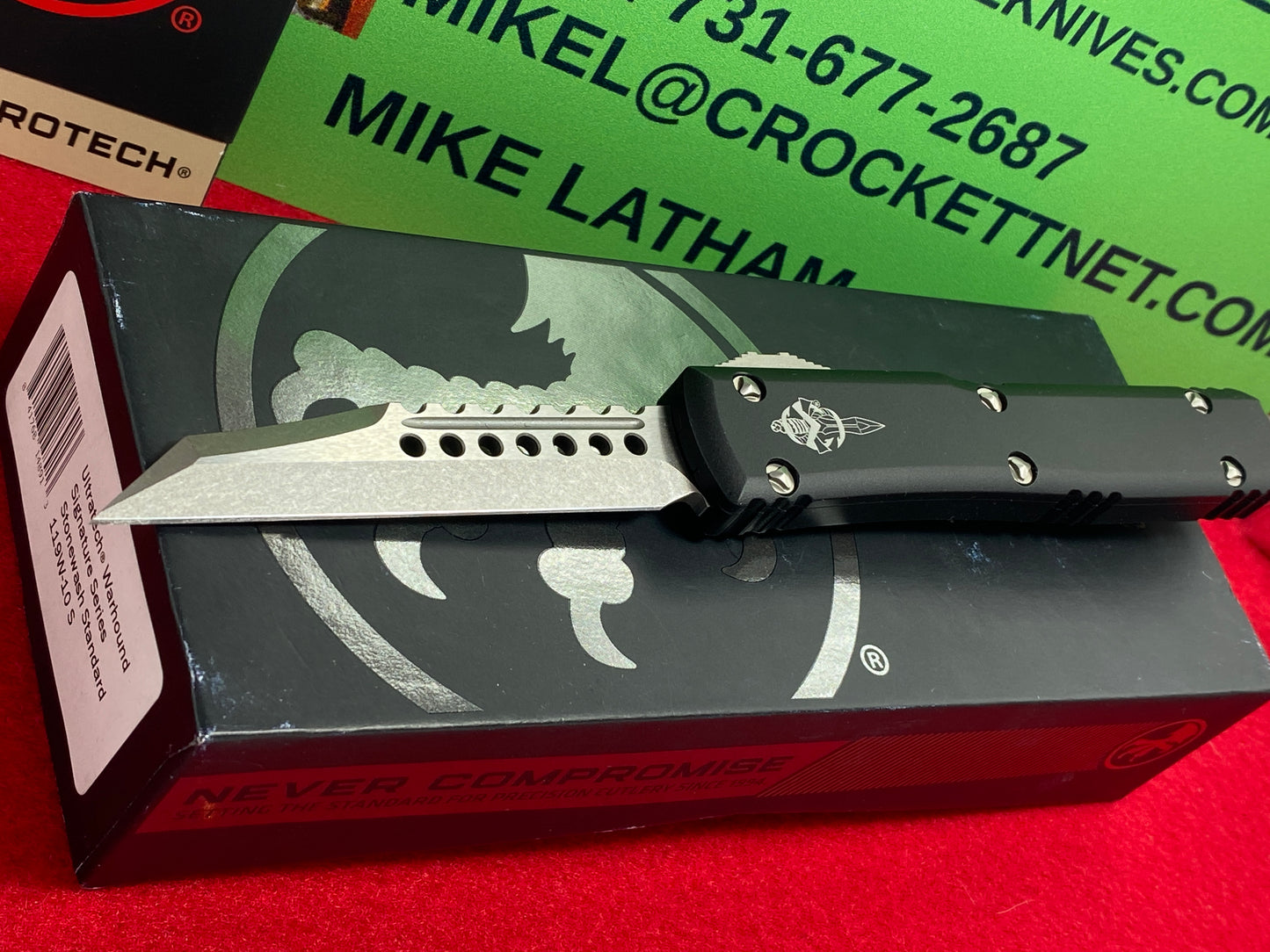 MICROTECH ULTRATECH WARHOUND 09/2023 OTF SIGNATURE SERIES 119W-10 S TACTICAL AUTOMATIC KNIFE STONEWASH STANDARD