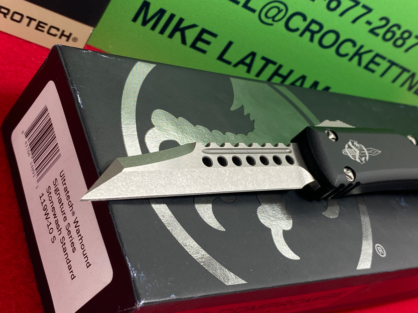 MICROTECH ULTRATECH WARHOUND 09/2023 OTF SIGNATURE SERIES 119W-10 S TACTICAL AUTOMATIC KNIFE STONEWASH STANDARD