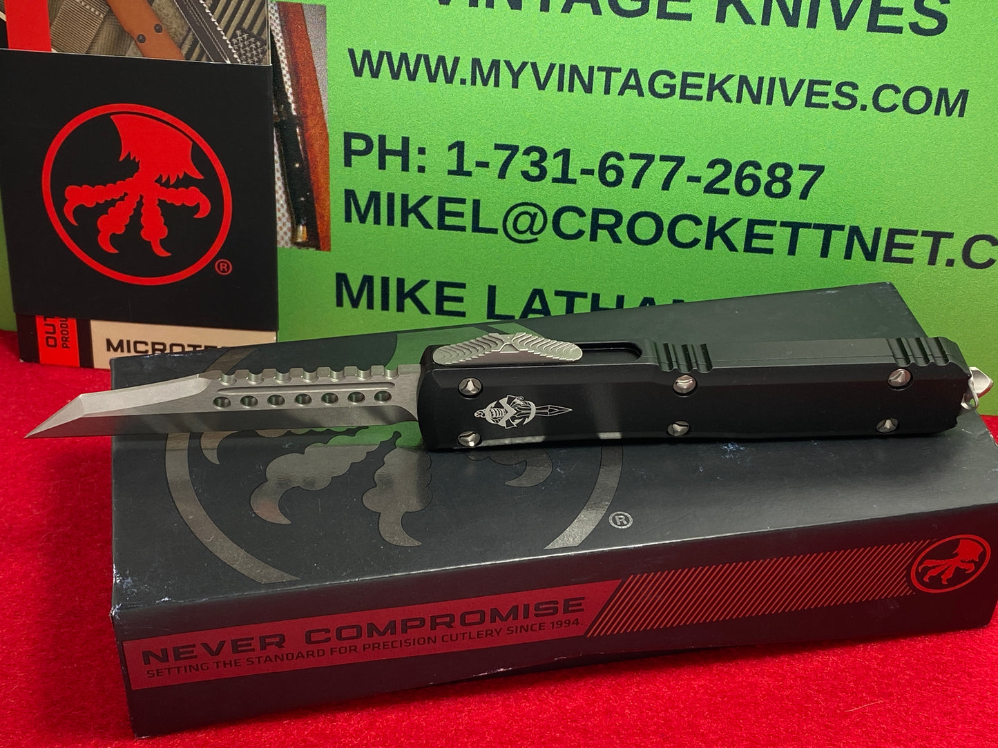 MICROTECH ULTRATECH WARHOUND 09/2023 OTF SIGNATURE SERIES 119W-10 S TACTICAL AUTOMATIC KNIFE STONEWASH STANDARD