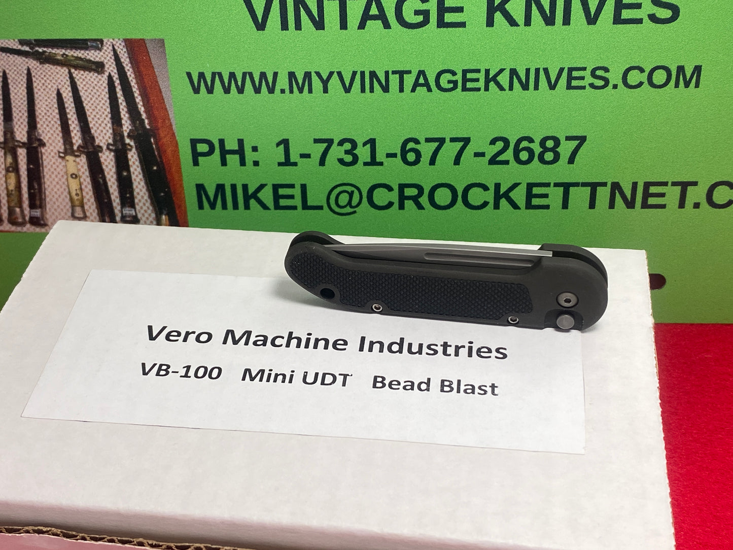 VERO MACHINE INDUSTRIES 1994-97 VB-100 MNI UDT MICROTECH TACTICAL AUTOMATIC KNIFE BLACK HANDLES