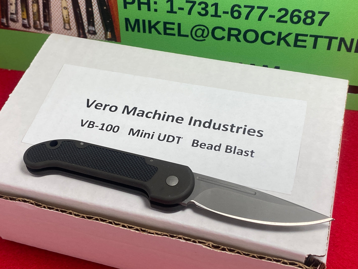 VERO MACHINE INDUSTRIES 1994-97 VB-100 MNI UDT MICROTECH TACTICAL AUTOMATIC KNIFE BLACK HANDLES