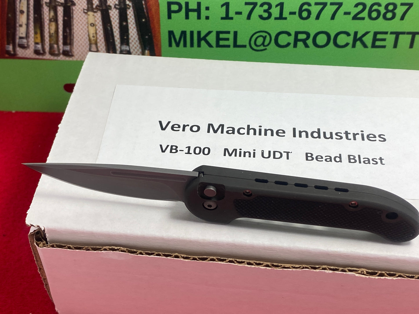 VERO MACHINE INDUSTRIES 1994-97 VB-100 MNI UDT MICROTECH TACTICAL AUTOMATIC KNIFE BLACK HANDLES