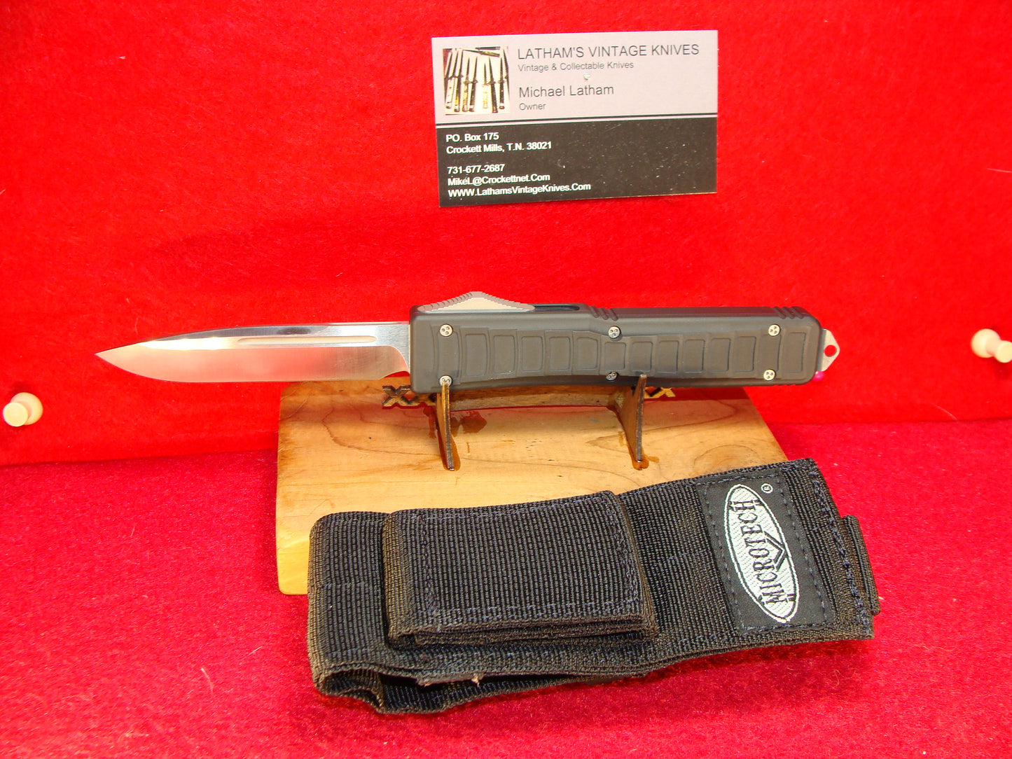 MICROTECH ULTRATECH II S/E 08/2004 OTF 0415 TACTICAL AUTOMATIC KNIFE BLACK ALUMINUM HANDLES SATIN PLAIN BLADE