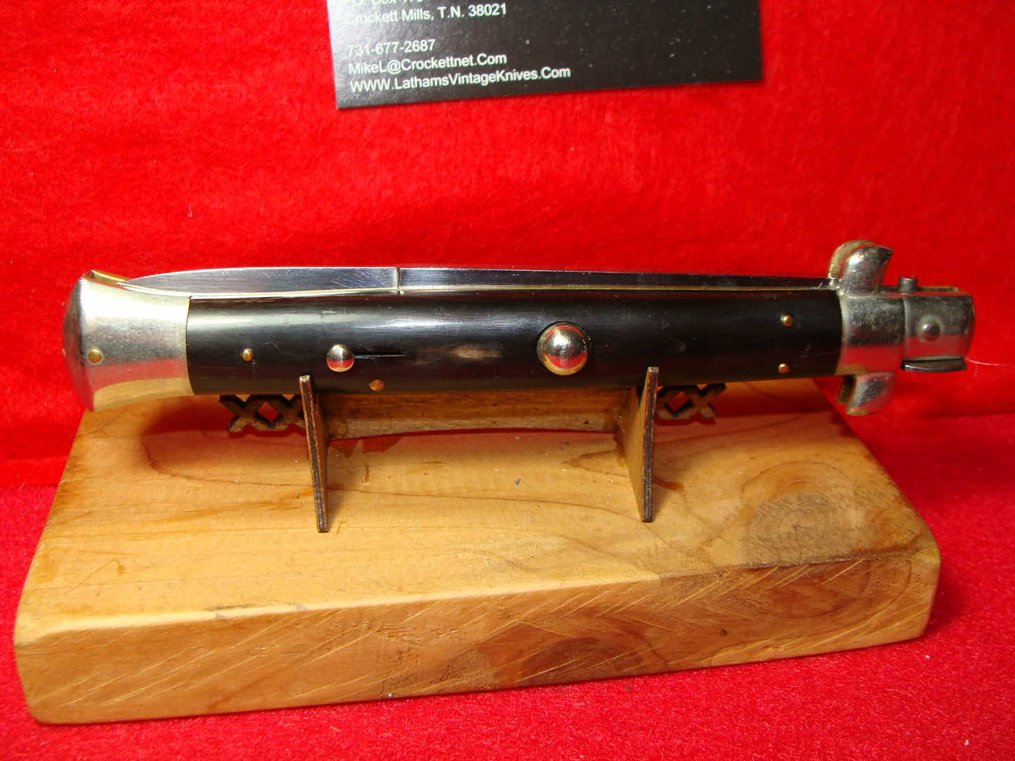 WANDY INOX MADE IN ITALY 1954-56 PICK LOCK STILETTO 28 CM ITALIAN AUTOMATIC KNIFE BUFFALO HORN HANDLES