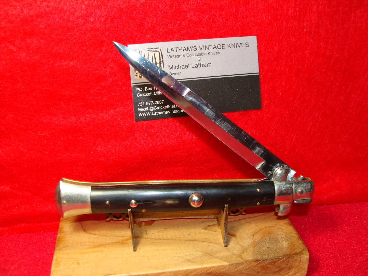 WANDY INOX MADE IN ITALY 1954-56 PICK LOCK STILETTO 28 CM ITALIAN AUTOMATIC KNIFE BUFFALO HORN HANDLES