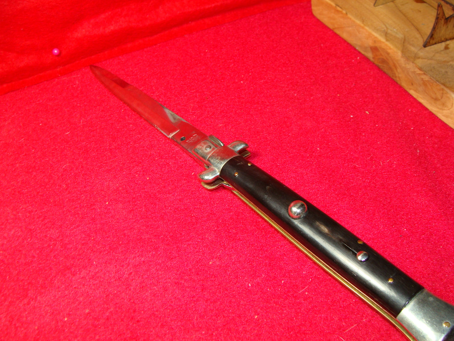 WANDY INOX MADE IN ITALY 1954-56 PICK LOCK STILETTO 28 CM ITALIAN AUTOMATIC KNIFE BUFFALO HORN HANDLES