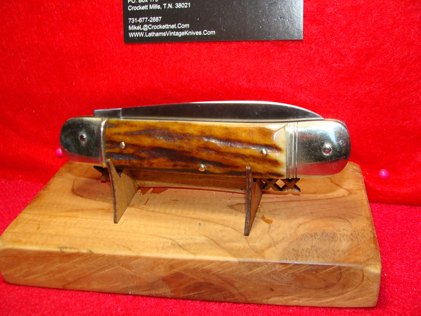 BONSA SOLINGEN GERMANY 1960-72 LEVER AUTOMATIC SPRINGER 11 CM GERMAN AUTOMATIC KNIFE STAG HANDLES