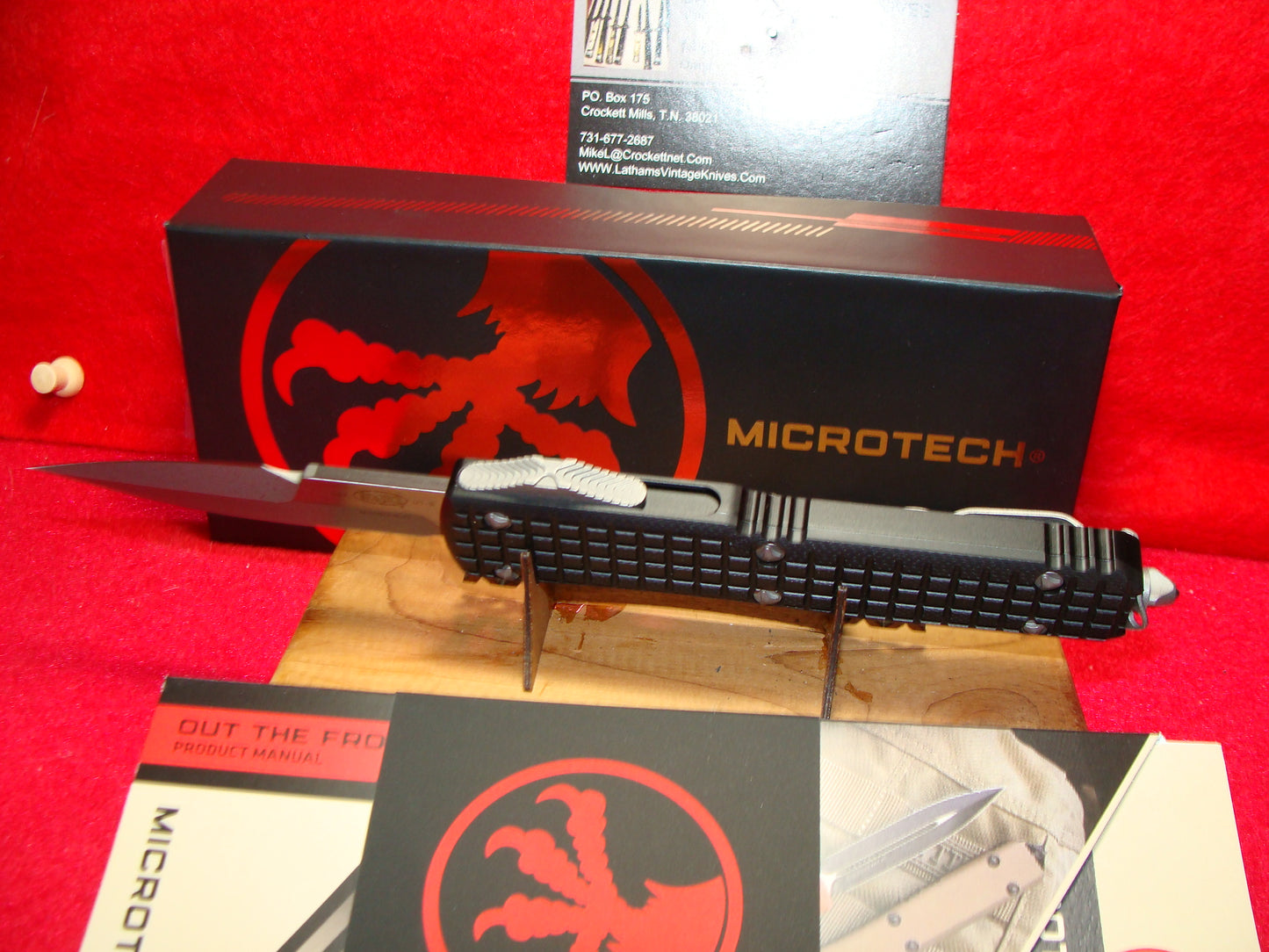 MICROTECH ULTRATECH BAYONET BLADE SHOW 2023 BLACK FRAG G-10 TOP OTF TACTICAL AUTOMATIC KNIFE BLACK HANDLES