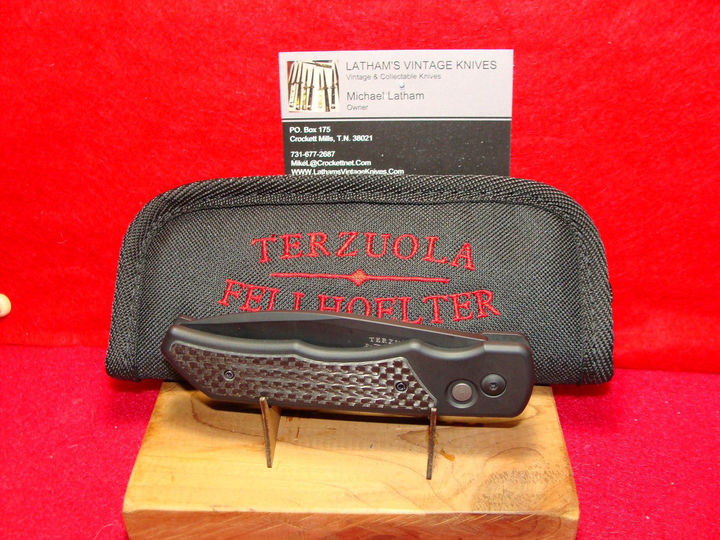 TERZUOLA & FELLHOELTER CUSTOM AUTOMATIC 2023 CPM MAGNA CUT TACTICAL AUTOMATIC KNIFE FIBER CARBON HANDLES