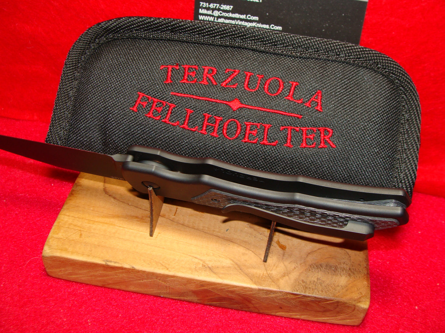 TERZUOLA & FELLHOELTER CUSTOM AUTOMATIC 2023 CPM MAGNA CUT TACTICAL AUTOMATIC KNIFE FIBER CARBON HANDLES