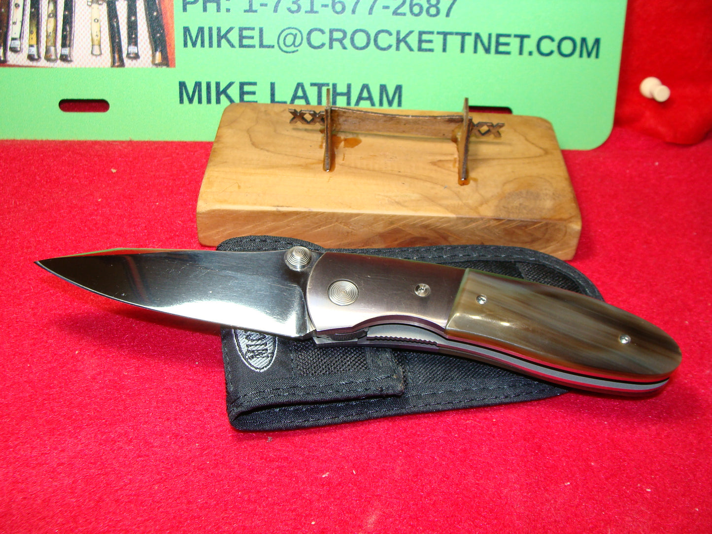 MICROTECH LIGHTFOOT 1995-99 "CUSTOM" AUTOMATIC KNIFE POLISHED BLADE TACTICAL AUTOMATIC KNIFE BUFFALO HORN HANDLES