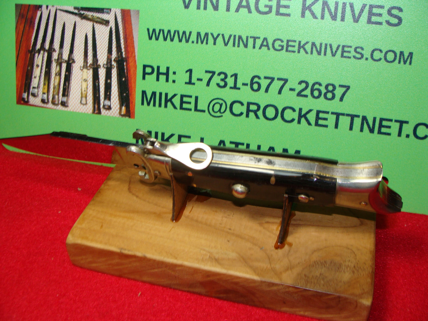 INDIANA EXTRA INOX 1960-68 FULCRUM RELEASE SHELL PULLER ITALIAN AUTOMATIC KNIFE BUFFALO HORN HANDLES