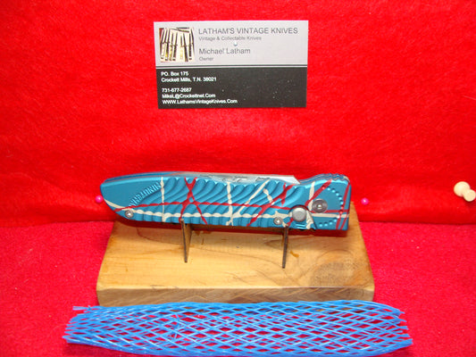 DALTON, ROB D.C.C. COMBAT CUTLERY USA 1999-2010 CUSTOM AUTOMATIC FIRST TO FIGHT MINUTEMAN TACTICAL AUTOMATIC KNIFE BLUE METAL HANDLES