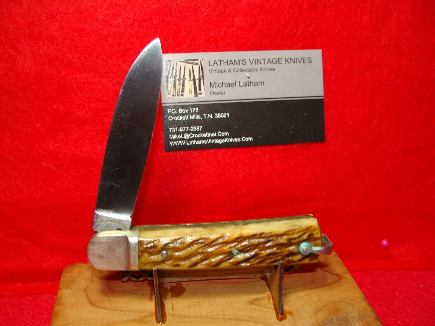 MAKI INOX FRENCH 1958-68 LEVER AUTOMATIC 10 CM FRENCH AUTOMATIC KNIFE JIGGED BONE HANDLES