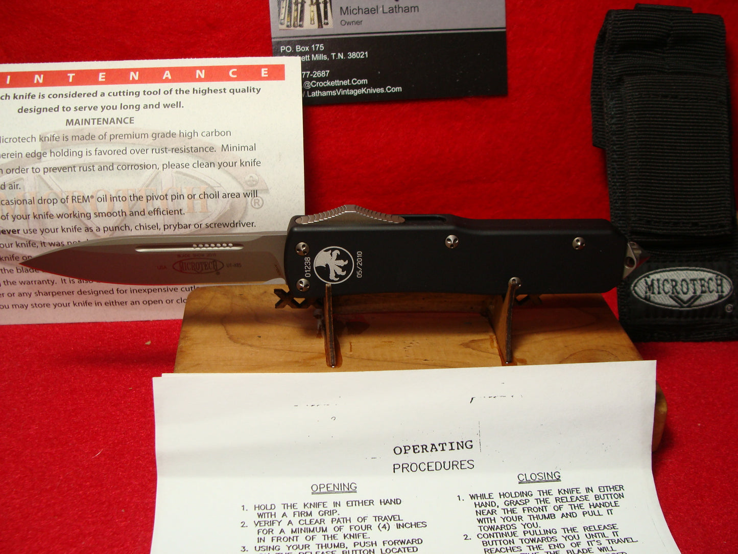 MICROTECH UT-X85 OTF 2010 BLADE SHOW TACTICAL AUTOMATIC KNIFE BLACK METAL HANDLES