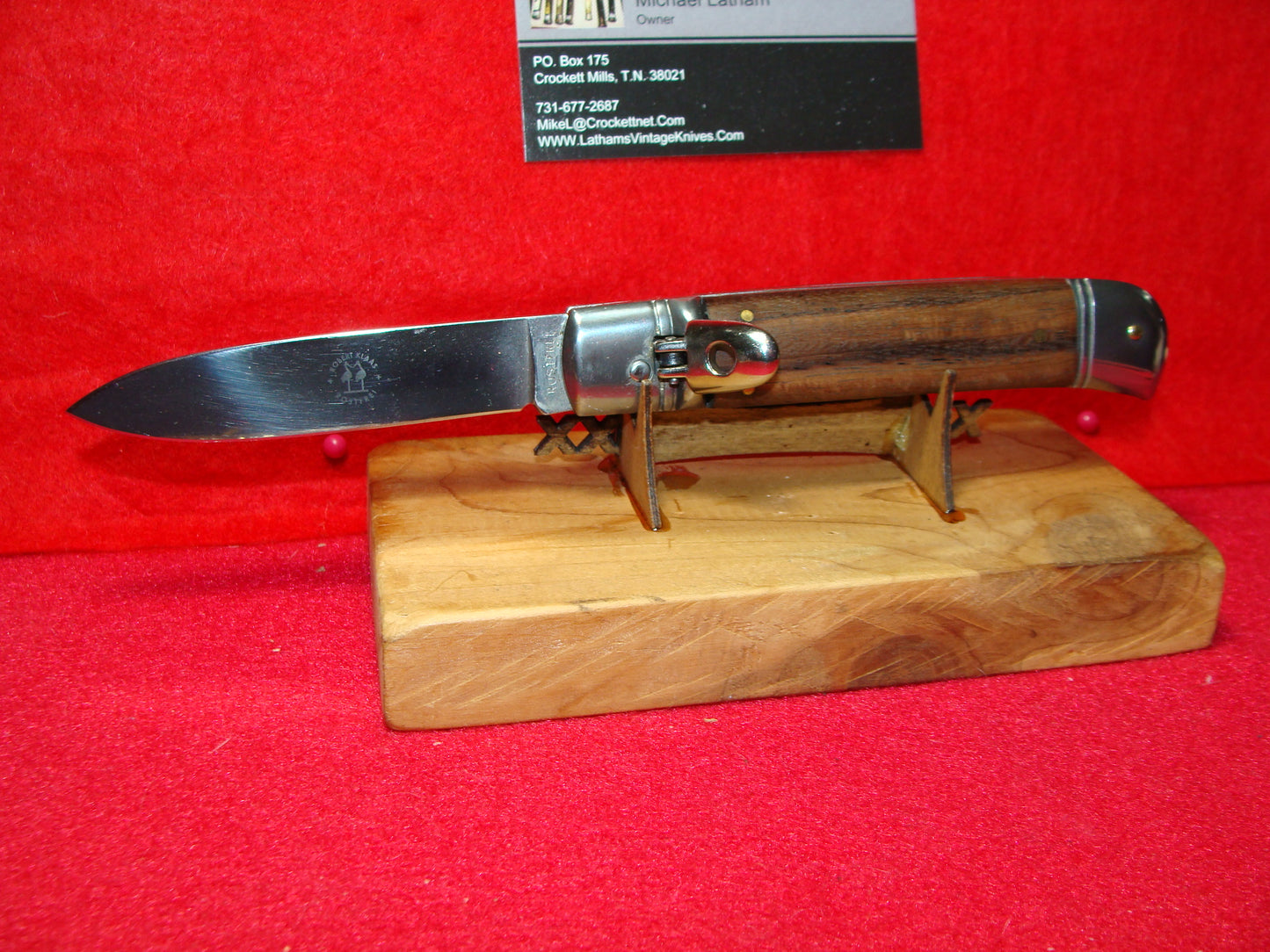 KISSING CRANE ROBI KLASS SOLINGEN GERMANY 1990-99 LEVER AUTOMATIC BIRDS HEAD ITALIAN AUTOMATIC KNIFE WOOD HANDLES