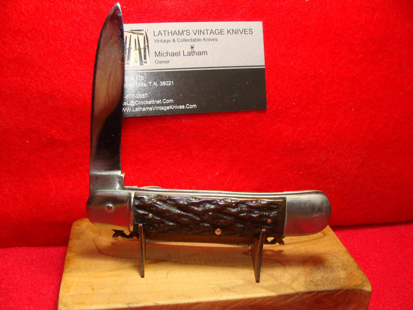 IMCO 1MPL CO. GERMANY 1950-59 LEVER AUTOMATIC 11 CM GERMAN AUTOMATIC KNIFE BLACK JIGGED BONE HANDLES