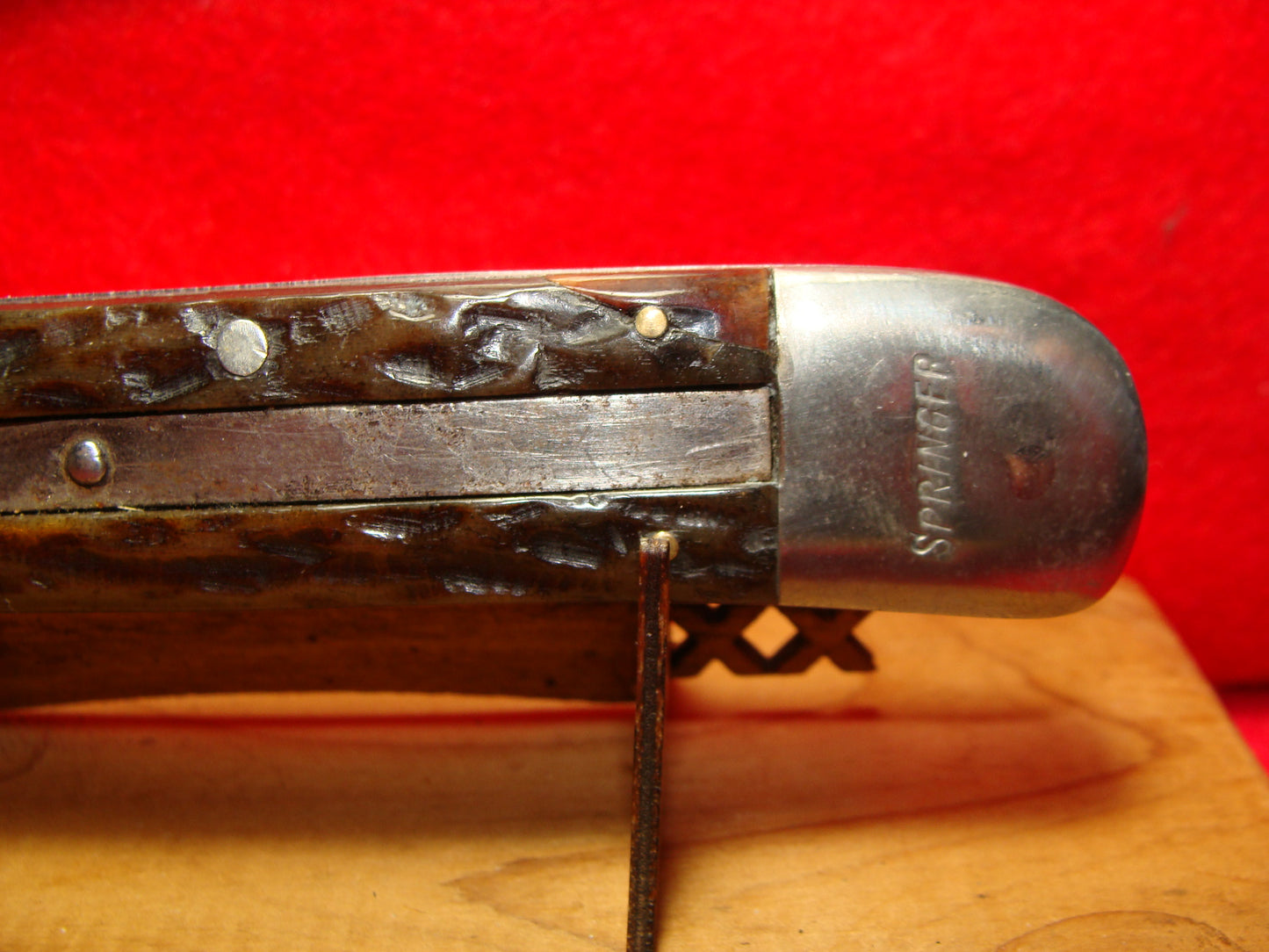 IMCO 1MPL CO. GERMANY 1950-59 LEVER AUTOMATIC 11 CM GERMAN AUTOMATIC KNIFE BLACK JIGGED BONE HANDLES