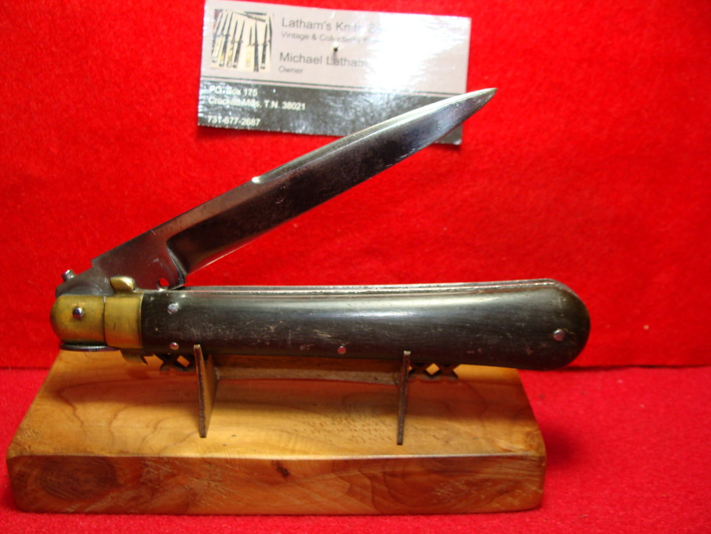 FROSOLONE ITALIAN PICK LOCK 1925-35 ITALIAN AUTOMATIC KNIFE 10 1/4" BUFFALO HORN HANDLES