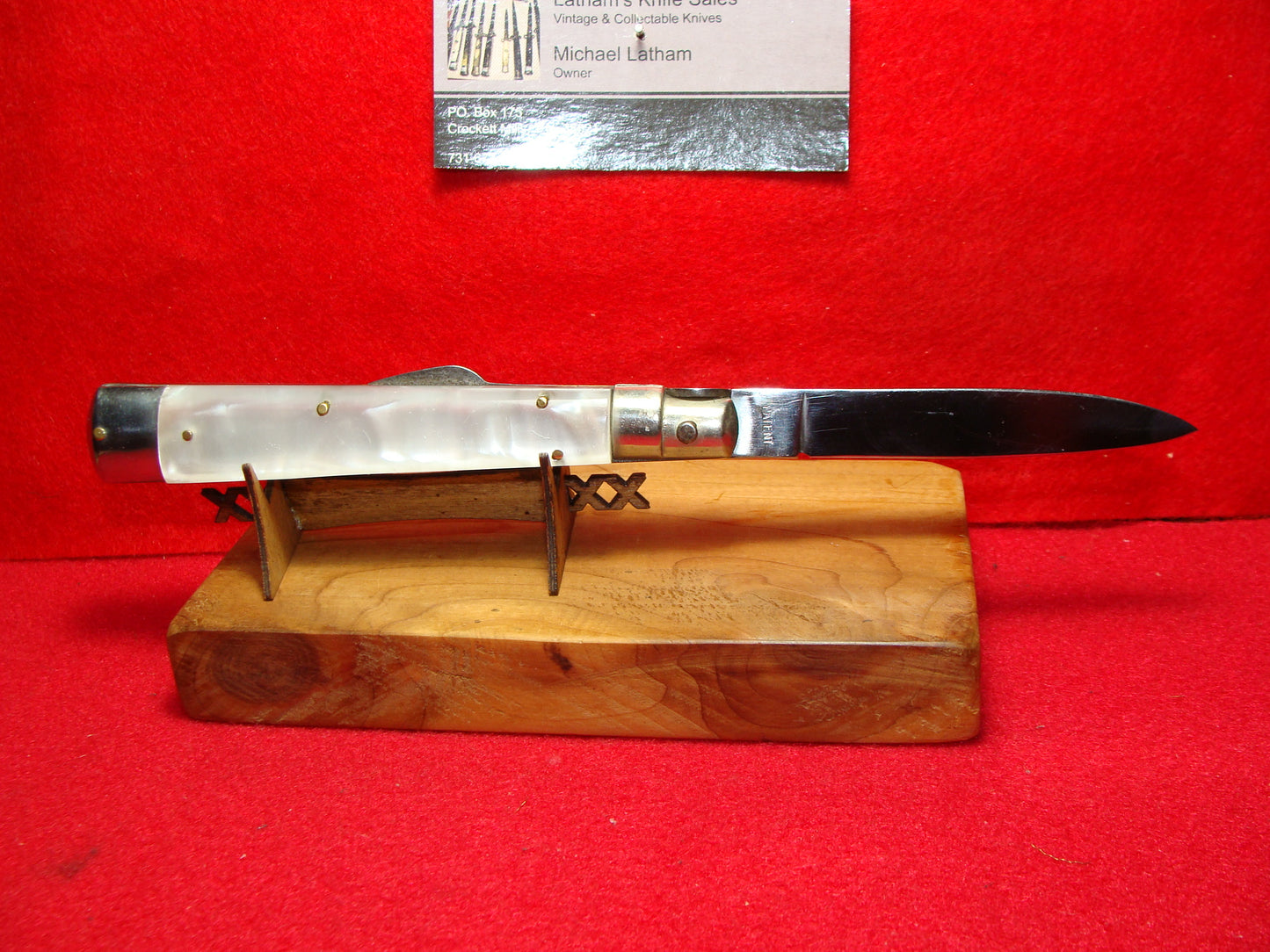 KISSING CRANE ROSTFREI 1960-68 GEBR. MOLLER HUMPBACK LOCK BACK ITALIAN AUTOMATIC KNIFE CRACKED ICE COMPOSITION HANDLES