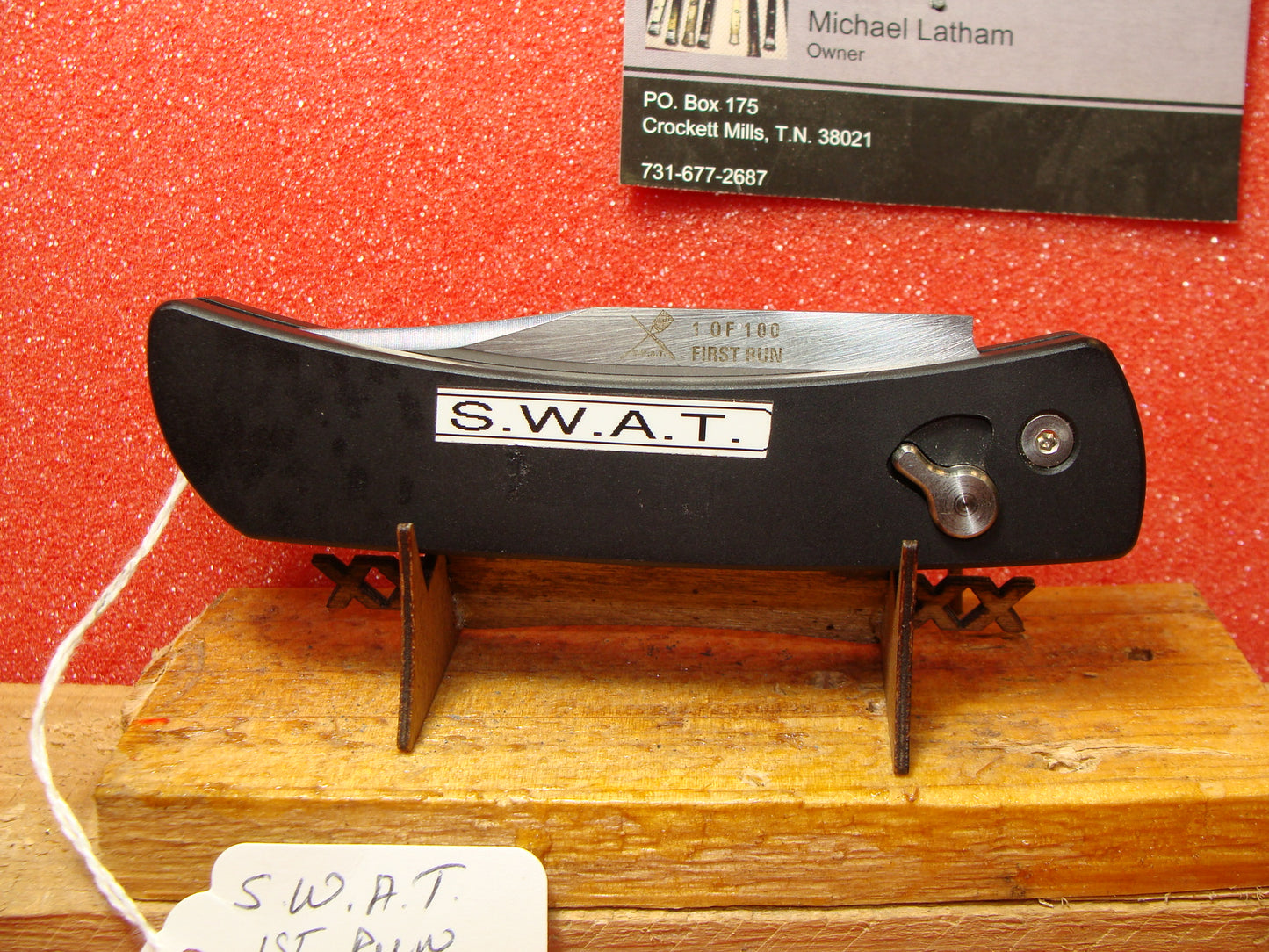 S.W.A.T TACTICAL USA 1ST PRODUCTION RUN 1 OF 100 TACTICAL AUTOMATIC KNIFE CLIP BLADE BLACK METAL HANDLES