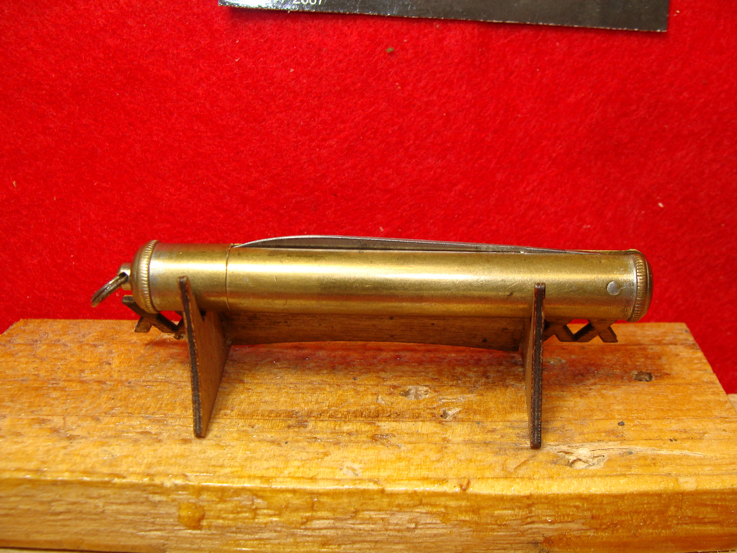 UNSTAMPED "STERILE"  PULL RELEASE 1920-30 VINTAGE AMERICAN AUTOMATIC KNIFE ALL BRASS HANDLES