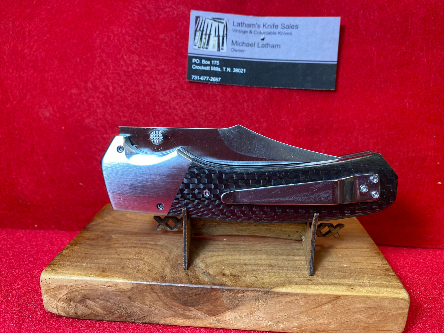 VALLOTTON, R.C.  "FREEDOM FIGHTERS" 2018-20 CUSTOM AUTOMATIC KNIFE DOUBLE ACTION SCALE RELEASE CARBON FIBER HANDLES